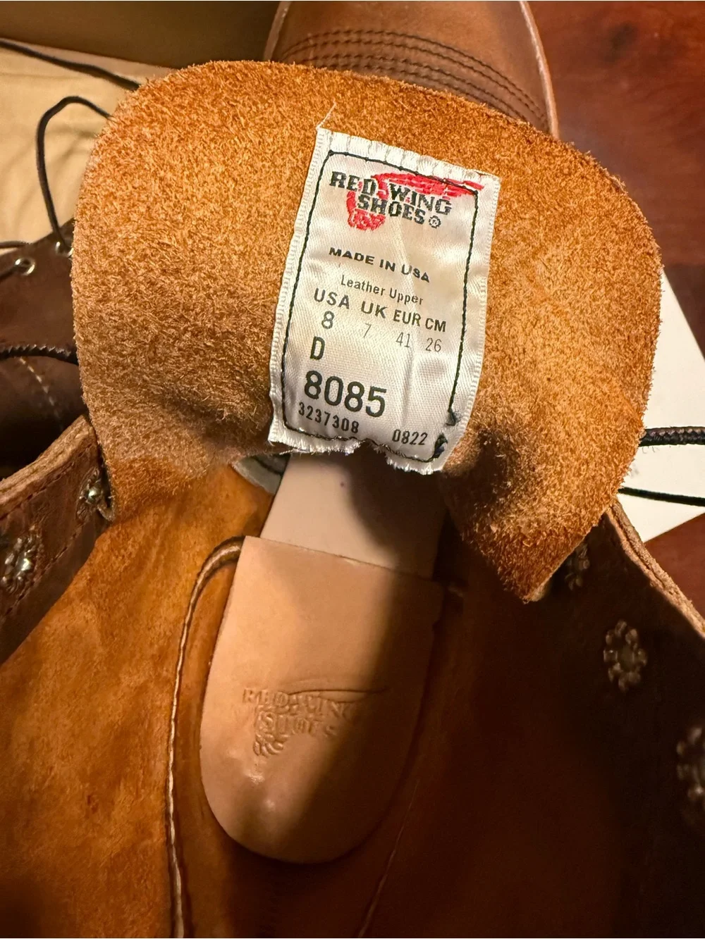 Red Wing Shoes Brown Leather Lace-Up Work Boots